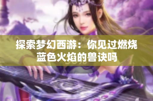 探索梦幻西游：你见过燃烧蓝色火焰的兽诀吗