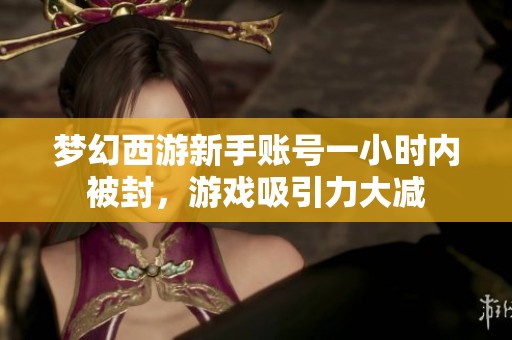 梦幻西游新手账号一小时内被封，游戏吸引力大减