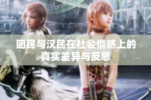 回民与汉民在社会情感上的真实差异与反思