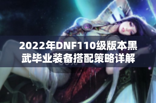 2022年DNF110级版本黑武毕业装备搭配策略详解