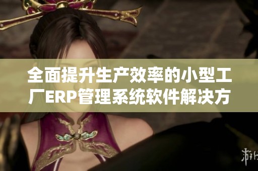 全面提升生产效率的小型工厂ERP管理系统软件解决方案