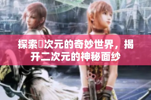 探索囧次元的奇妙世界，揭开二次元的神秘面纱