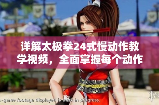 详解太极拳24式慢动作教学视频，全面掌握每个动作要领