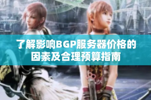 了解影响BGP服务器价格的因素及合理预算指南