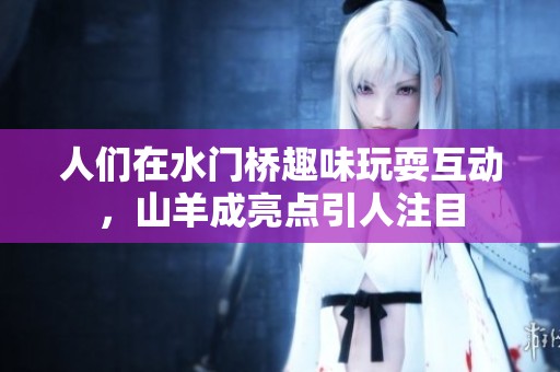 人们在水门桥趣味玩耍互动，山羊成亮点引人注目