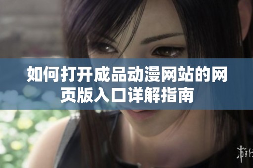 如何打开成品动漫网站的网页版入口详解指南