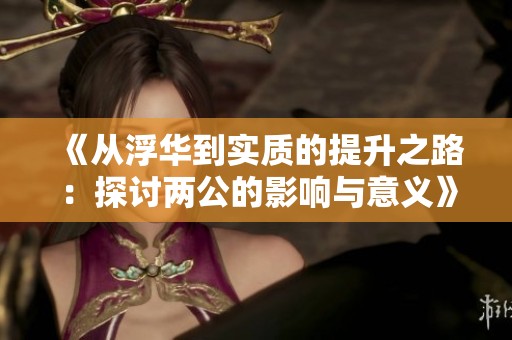 《从浮华到实质的提升之路：探讨两公的影响与意义》