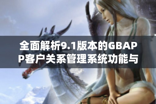 全面解析9.1版本的GBAPP客户关系管理系统功能与优势
