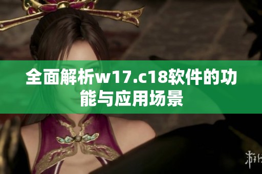 全面解析w17.c18软件的功能与应用场景