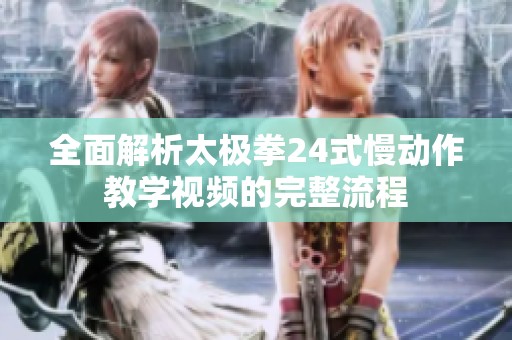 全面解析太极拳24式慢动作教学视频的完整流程