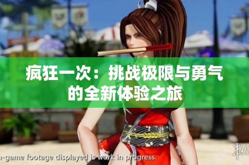 疯狂一次：挑战极限与勇气的全新体验之旅