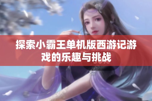 探索小霸王单机版西游记游戏的乐趣与挑战