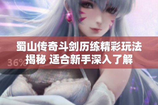 蜀山传奇斗剑历练精彩玩法揭秘 适合新手深入了解