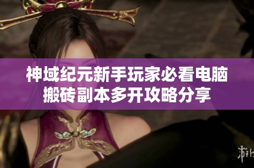 神域纪元新手玩家必看电脑搬砖副本多开攻略分享
