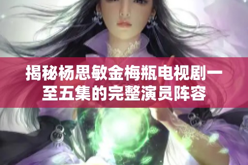 揭秘杨思敏金梅瓶电视剧一至五集的完整演员阵容