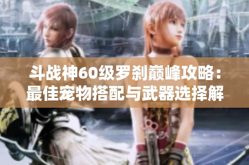 斗战神60级罗刹巅峰攻略：最佳宠物搭配与武器选择解析