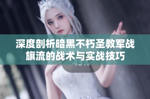 深度剖析暗黑不朽圣教军战旗流的战术与实战技巧
