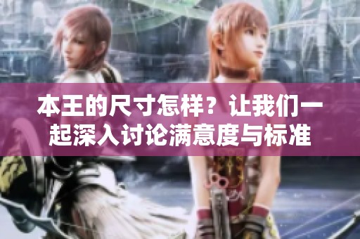 本王的尺寸怎样？让我们一起深入讨论满意度与标准