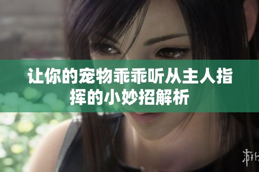 让你的宠物乖乖听从主人指挥的小妙招解析