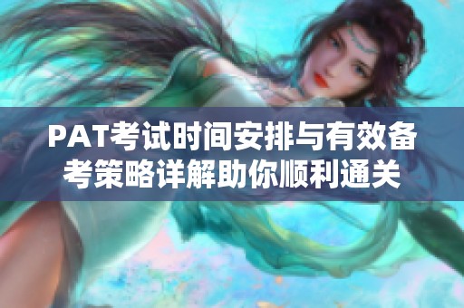 PAT考试时间安排与有效备考策略详解助你顺利通关