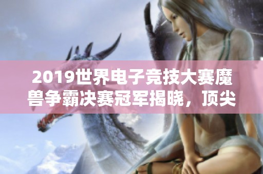 2019世界电子竞技大赛魔兽争霸决赛冠军揭晓，顶尖选手争锋相对