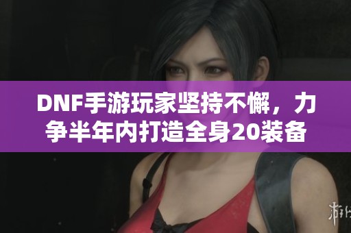 DNF手游玩家坚持不懈，力争半年内打造全身20装备已实现两件
