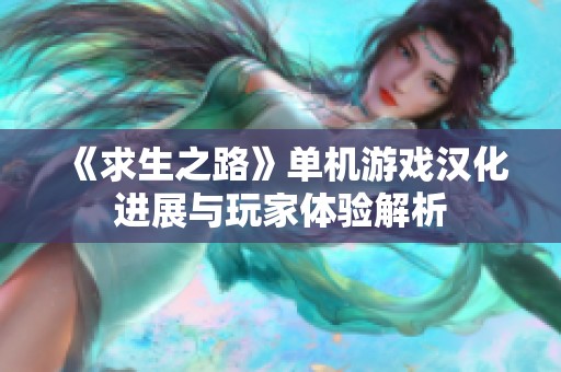 《求生之路》单机游戏汉化进展与玩家体验解析