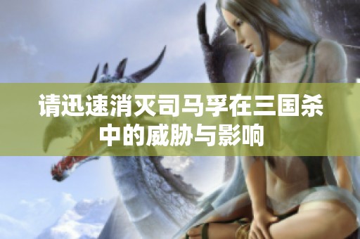 请迅速消灭司马孚在三国杀中的威胁与影响
