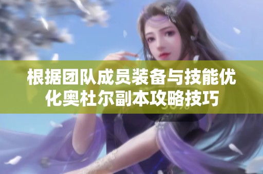 根据团队成员装备与技能优化奥杜尔副本攻略技巧