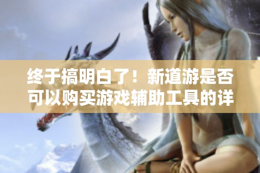 终于搞明白了！新道游是否可以购买游戏辅助工具的详细教程