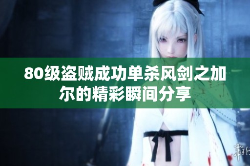 80级盗贼成功单杀风剑之加尔的精彩瞬间分享