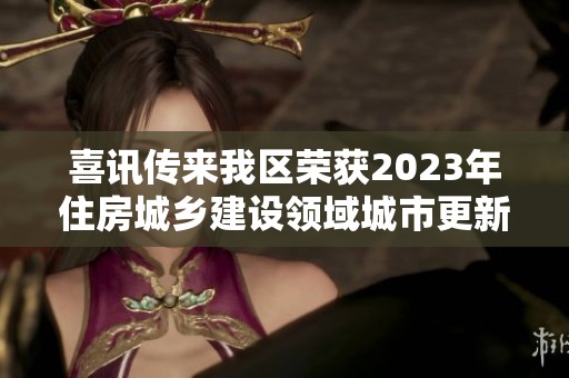 喜讯传来我区荣获2023年住房城乡建设领域城市更新项目建设表彰