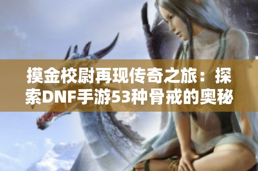 摸金校尉再现传奇之旅：探索DNF手游53种骨戒的奥秘