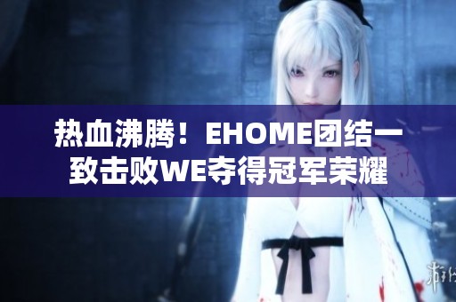 热血沸腾！EHOME团结一致击败WE夺得冠军荣耀