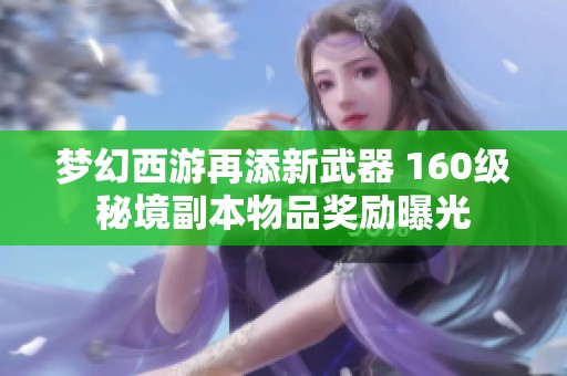 梦幻西游再添新武器 160级秘境副本物品奖励曝光