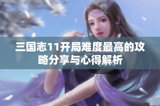 三国志11开局难度最高的攻略分享与心得解析