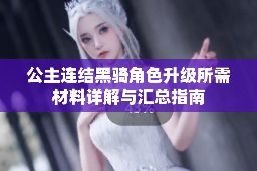 公主连结黑骑角色升级所需材料详解与汇总指南