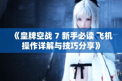 《皇牌空战 7 新手必读 飞机操作详解与技巧分享》