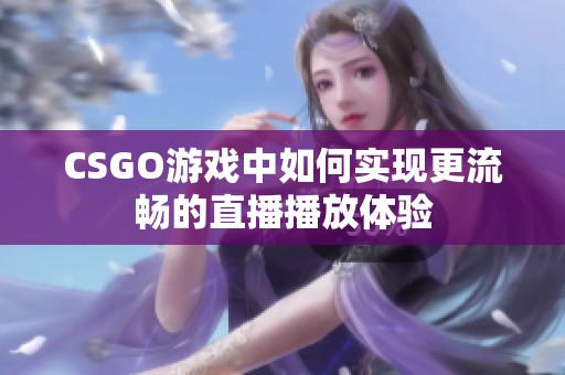 CSGO游戏中如何实现更流畅的直播播放体验