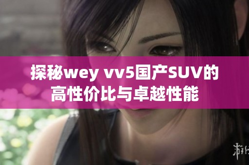 探秘wey vv5国产SUV的高性价比与卓越性能